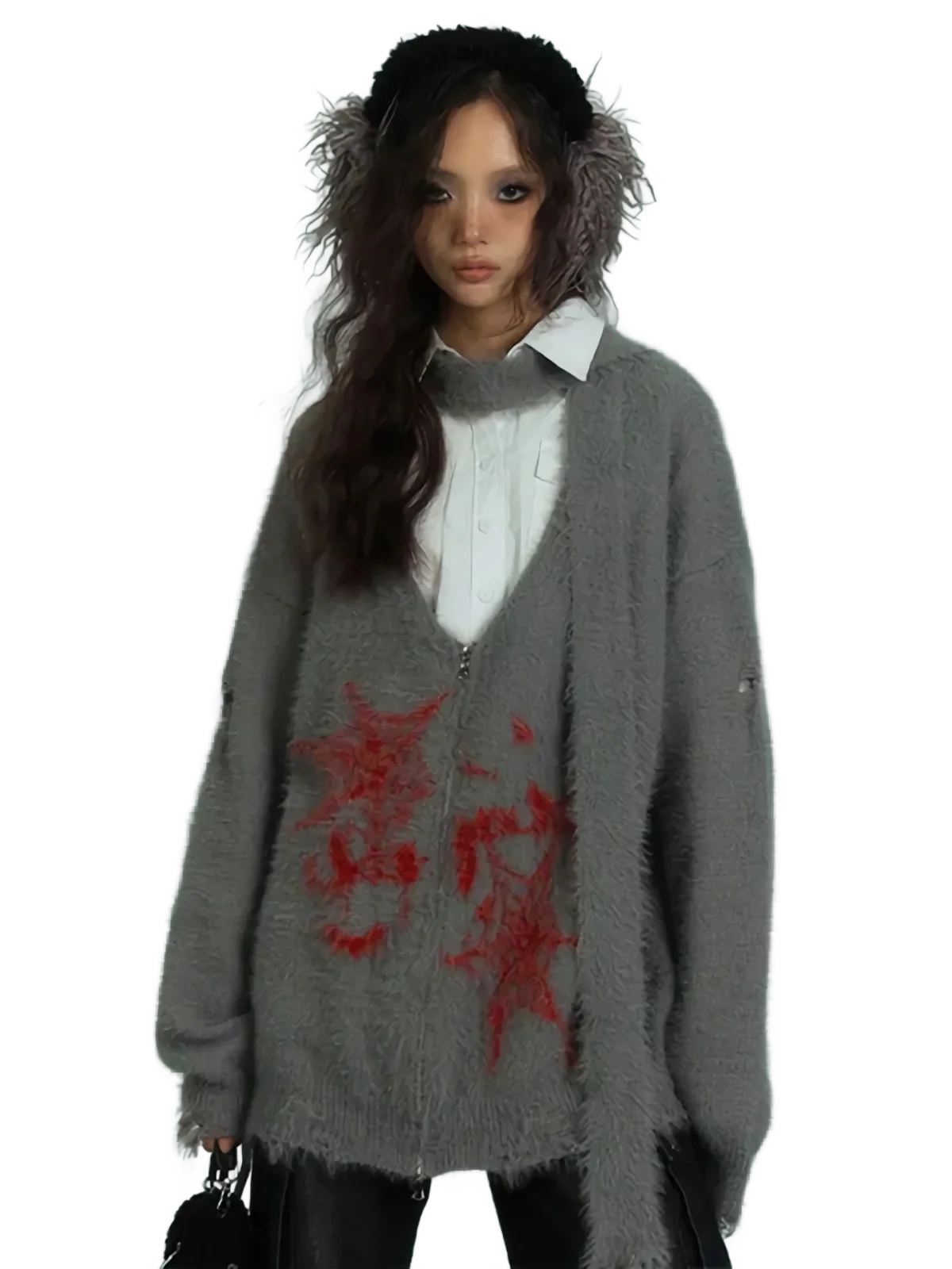 'Eclipse' Zip Up Knit Cardigan - Image 2