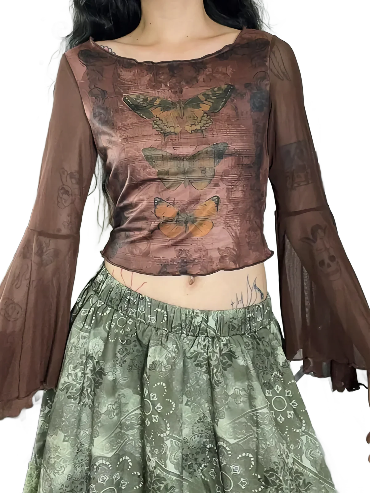 'Enchanted' Butterfly Mesh Blouse - Image 2